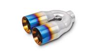 Vibrant Performance - Vibrant Performance 2.5in ID Dual 3.5in OD Round SS Tips (Double Wall, Straight Cut) with Burnt Blue Finish - Image 1