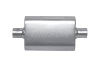 Gibson Performance Exhaust - Gibson MWA Superflow Center/Center Oval Muffler - 4x9x14in/3in Inlet/3in Outlet - Stainless - Image 2