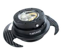 NRG Innovations - NRG Innovations Quick Release Kit Gen 3.0 - Black Body / Black Ring w/ Carbon Fiber Handles - Image 1
