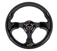 NRG Innovations - NRG Innovations Reinforced Steering Wheel (320mm) Blk w/Gloss Black Trim - Image 1