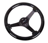 NRG Innovations - NRG Innovations Reinforced Steering Wheel (350mm / 3in Deep) Classic Blk Sparkle Wood Grain w/Blk 3-Spoke Center - Image 2
