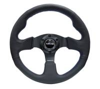 NRG Innovations - NRG Innovations Reinforced Steering Wheel (320mm) Black Leather w/Blue Stitching - Image 1