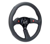 NRG Innovations - NRG Innovations Reinforced Steering Wheel (350mm/ 2.5in. Deep) Sport Leather Racing/ 4mm Matte Black Spoke - Image 2