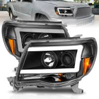 ANZO Headlights, Tail Lights and More  - ANZO 05-09 Toyota Tacoma Projector Light Bar Style Headlights w/ C Light Bar - Image 1