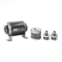 DeatschWerks - DeatschWerks Stainless Steel 6AN 100 Micron Universal Inline Fuel Filter Housing Kit (70mm) - Image 1
