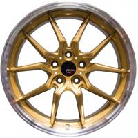 Option Lab Wheels - Option Lab Wheels S718 19x9.5 5x114.3 ET35 73.1CB Top Secret Gold w/Machined Lip - Image 2