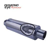 Diamond Eye Performance - Diamond Eye Exhaust Muffler, Performance Diesel Exhaust Part-4In. 409 Stainless Steel Performance Perforated - Image 1