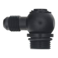 DeatschWerks - DeatschWerks 8AN ORB Male to 6AN Male Flare Low Profile 90-Degree Swivel - Anodized Matte Black - Image 1