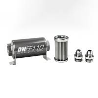 DeatschWerks - DeatschWerks Stainless Steel 8AN 5 Micron Universal Inline Fuel Filter Housing Kit (110mm) - Image 1