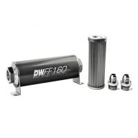 DeatschWerks - DeatschWerks Stainless Steel 8AN 10 Micron Universal Inline Fuel Filter Housing Kit (160mm) - Image 1