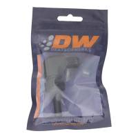 DeatschWerks - DeatschWerks 6AN Male Flare to 5/16in Male Barb Bulkhead Adapter 90-Degree - Anodized Matte Black - Image 1