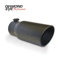 Diamond Eye Performance - Diamond Eye Exhaust Tail Pipe Tip, 4" Inlet X 5" Outlet X 12" Long Bolt On Rolled Angle Black Exhaust Tip - Image 1