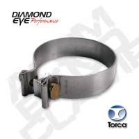 Diamond Eye Performance - Diamond Eye Exhaust Clamp, Performance Diesel Exhaust Part-4In. 304 Stainless Steel Torca Band Clamp - Image 1