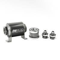 DeatschWerks - DeatschWerks Stainless Steel 6AN 5 Micron Universal Inline Fuel Filter Housing Kit (70mm) - Image 1