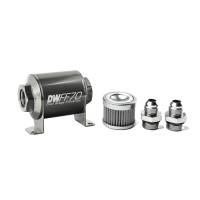 DeatschWerks - DeatschWerks Stainless Steel 8AN 10 Micron Universal Inline Fuel Filter Housing Kit (70mm) - Image 1