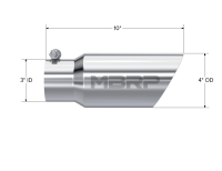 MBRP Exhaust - MBRP Universal Tip 4in OD 3in Inlet 10in Length Dual Wall Angled End T304 - Image 2