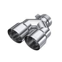 MBRP Exhaust - MBRP 3in ID / Dual 4in OD Out Staggered L 9.87in / R 9.37in Single Wall T304 SS Univ Exhaust Tip - Image 1