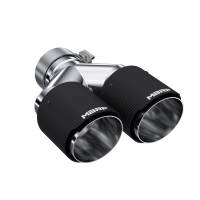 MBRP Exhaust - MBRP 3in ID / Dual 4in OD Out Staggered L 9.37in / R 9.87in Dual Wall Carbon Fiber Univ Exhaust Tip - Image 1