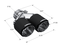 MBRP Exhaust - MBRP 3in ID / Dual 4in OD Out Staggered L 9.37in / R 9.87in Dual Wall Carbon Fiber Univ Exhaust Tip - Image 2