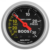 AutoMeter - AutoMeter Sport-Comp 52mm 30 PSI Mechanical Boost Gauge - Image 1