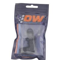 DeatschWerks - DeatschWerks 8AN Male Flare to 8AN Male Flare Bulkhead Adapter 90-Degree - Anodized Matte Black - Image 1