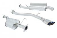 Megan Racing Type2 Cat-Back Exhaust System: Nissan Quest 2011+ Stainless Burnt Roll Tips