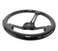 NRG Innovations - NRG Innovations Reinforced Steering Wheel (350mm / 3in. Deep) Black Multi Color Flake Wood w/ Black Matte Center - Image 3