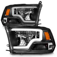ANZO Headlights, Tail Lights and More  - ANZO 2009-2020 Dodge Ram 1500 Full LED Square Projector Headlights w/ Chrome Housing Black Amber - Image 2