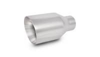 Vibrant Performance - Vibrant Performance 2.5in ID Single 4in OD Round SS Exhaust Tip (Double Wall Angle Cut) - Image 1