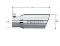 MBRP Exhaust - MBRP Universal Tip 4in OD 3in Inlet 10in Length Angled Rolled End T304 - Image 2