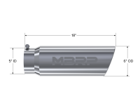 MBRP Exhaust - MBRP Universal Tip 6in OD Angled Rolled End 5in Inlet 18in Lgth T304 Exhaust - Image 2