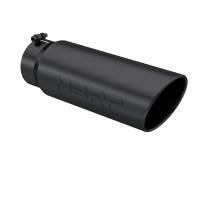 MBRP Exhaust - MBRP Universal Tip 6in OD Angled Rolled End 5in Inlet 18in Lgth Black Finish Exhaust - Image 1