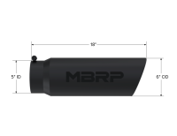 MBRP Exhaust - MBRP Universal Tip 6in OD Angled Rolled End 5in Inlet 18in Lgth Black Finish Exhaust - Image 2