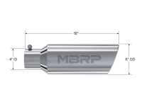 MBRP Exhaust - MBRP Universal Tip 6in OD Rolled End 4in Inlet 18in Length T304 - Image 2