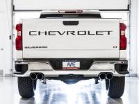 AWE Tuning - AWE 4th Gen GM 1500 5.3L 0FG Catback Split Rear Exit (w/ Bumper Cutouts) - Quad Chrome Tips - Image 3
