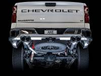 AWE Tuning - AWE 4th Gen GM 1500 5.3L 0FG Catback Split Rear Exit (w/ Bumper Cutouts) - Quad Chrome Tips - Image 5