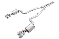 AWE Tuning - AWE 2015+ Dodge Challenger 6.4L/6.2L Non-Resonated Touring Edition Exhaust - Quad Silver Tips - Image 1