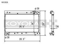 Koyorad Cooling Systems - Koyo Hyper V Series Aluminum Radiator 06-08 Subaru Forester 2.5L H4 TURBO (MT) - Image 2