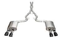 Corsa 24+ Ford Mustang Dark Horse 5.0L 3in Dual Rear Cat-Back w/Twin 4.5in Black PVD Slash Tips