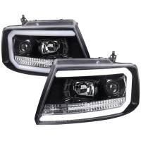 Spec'D Tuning Products - Spec-D 2004-2008 Ford F-150/ 2006-2008 Lincoln Mark LT LED C-Bar Projector Headlights (Jet Black Housing/Clear Lens) - Image 1
