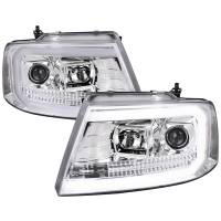 Spec'D Tuning Products - Spec-D 2004-2008 Ford F-150/ 2006-2008 Lincoln Mark LT LED C-Bar Projector Headlights (Chrome Housing/Clear Lens) - Image 1