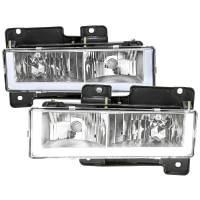 Spec'D Tuning Products - Spec-D 1988-1998 Chevrolet C/K C10/Tahoe/Suburban/Silverado GMC Sierra/Yukon/Suburban LED Bar Crystal Headlights (Chrome Housing/Clear Lens) - Image 1