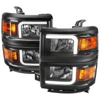 Spec'D Tuning Products - Spec-D 2014-2015 Chevrolet Silverado 1500 LED Bar Factory Style Headlights - Black (Matte Black Housing/Clear Lens) - Image 1
