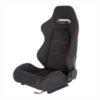 Spec'D Tuning Products - Spec-D Fully Reclinable Black Cloth Bucket Racing Seat w/ Sliders - Driver Side Only - Image 1