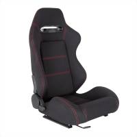 Spec'D Tuning Products - Spec-D Fully Reclinable Black Cloth Bucket Racing Seat w/ Sliders - Passenger Side Only - Image 1