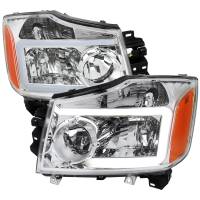 Spec'D Tuning Products - Spec-D 2004-2015 Nissan Titan / 2004-2007 Armada LED Bar Factory Headlights (Chrome Housing/Clear Lens) - Image 1