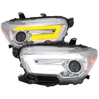 Spec'D Tuning Products - Spec-D 2016-2023 Toyota Tacoma Switchback Sequential LED Bar Projector Headlights (Chrome Housing/Clear Lens) - Image 1