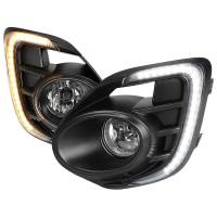 Spec'D Tuning Products - Spec-D 2016-2017 Mitsubishi Lancer H16 Fog Lights Kit w/ Integrated LED Light Strip & Turn Signal Lights (Chrome Housing/Clear Lens) - Image 1