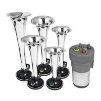 Spec'D Tuning Products - Spec-D La Cucaracha Chrome Music Horn 125DB 12v 5 Trumpet with Compressor - Image 1