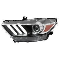 Spec'D Tuning Products - Spec-D 2015-2017 Ford Mustang / 2018-2020 Mustang Shelby LED Strip Xenon HID Projector Headlights - Driver Side Only (Matte Black Housing/Clear Lens) - Image 1